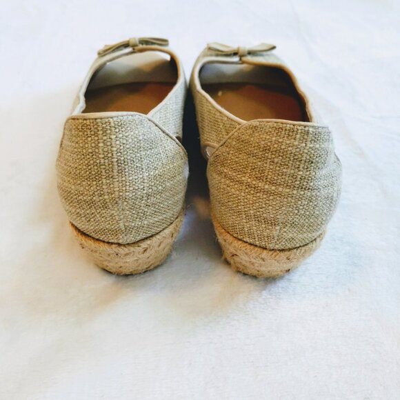 Softspots Aden Sand & Cream Peep Toe Espadrilles Size 6W - Picture 4 of 10